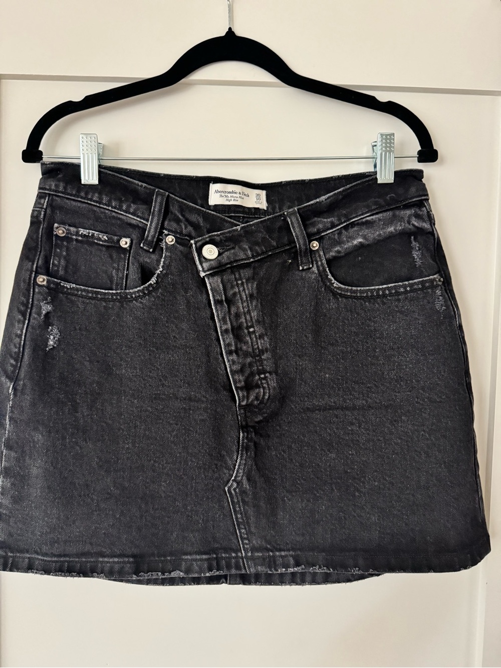 Abercrombie & Fitch Micro Mini High Rise Denim Skirt